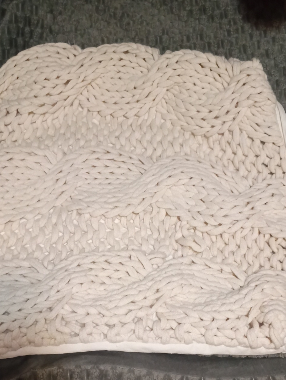 POTTERY BARN Cream Chunky Knit Throw Pillow Cover X 2 w/ Zipper